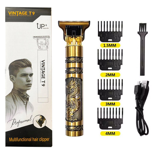 ماشین اصلاح و خط زن حرفهای Vintage T9 بدنه پلاستیک و تیغه فولادی با قیمت عمده و اقتصادی
