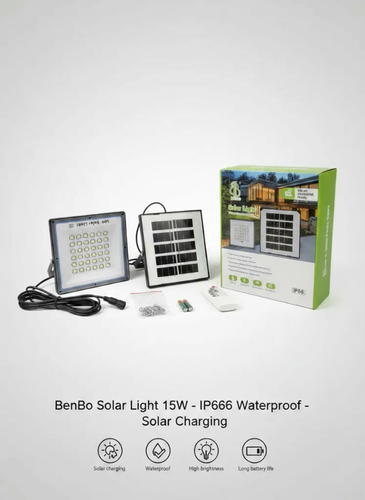 پروژکتور خورشیدی ریموت دار پنل جدا با فتوسل برند BenBo مدل Bb-926""فروش عمده""